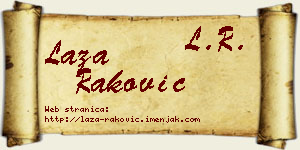 Laza Raković vizit kartica